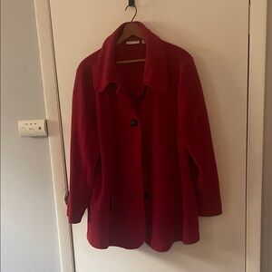 Susan Graver Vibrant Red Pea Coat